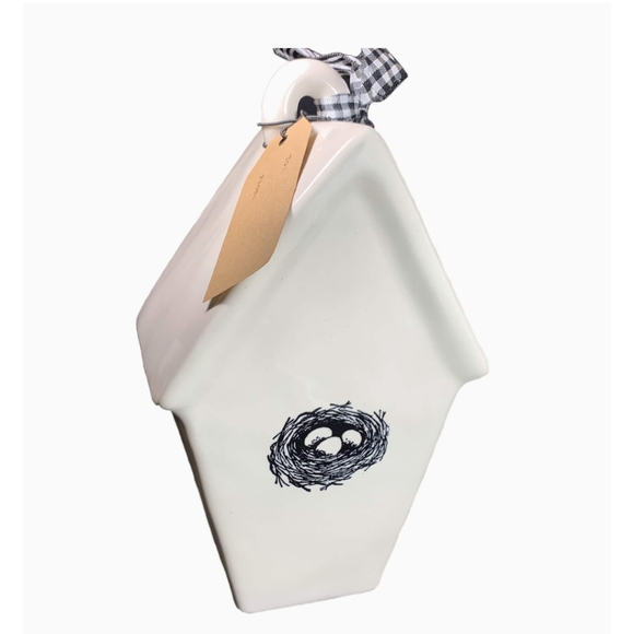 👀50% OFF - NWT‼️ Rae Dunn Ceramic "Knock" birdhouse - Picture 4 of 14
